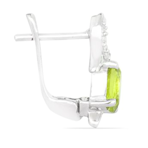 BUY 925 SILVER  NATURAL PERIDOT GEMSTONE CLASSIC EARRINGS